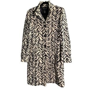 The Limited Wool Mohair Coat Black‎ White Chevron Lightweight Mob  Wife Travel